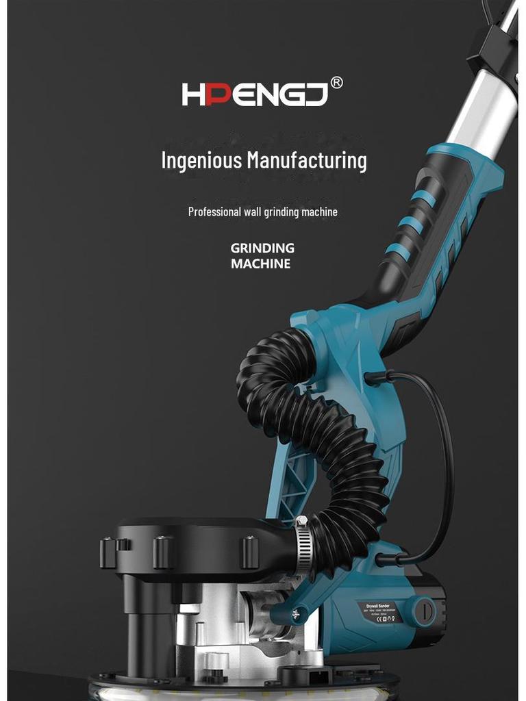 9-inch Folding Wall Grinder with Self-Vacuum & Dual Lamps