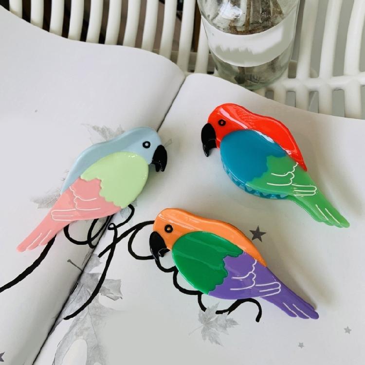 Hair Claw Colorful Parrot Shape Hair Clip Strong Hold Hair Jaw Clip Acetate Hair Claw Clip Accessories for Woman