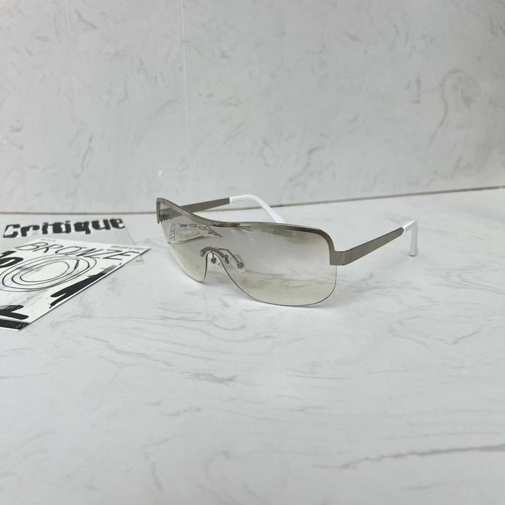 Half Rimless Sunglasses Minimalist Uv400 Glasses Unisex Sunglasses Oversized Oversized Sunglasses For Outdoor Cycling
