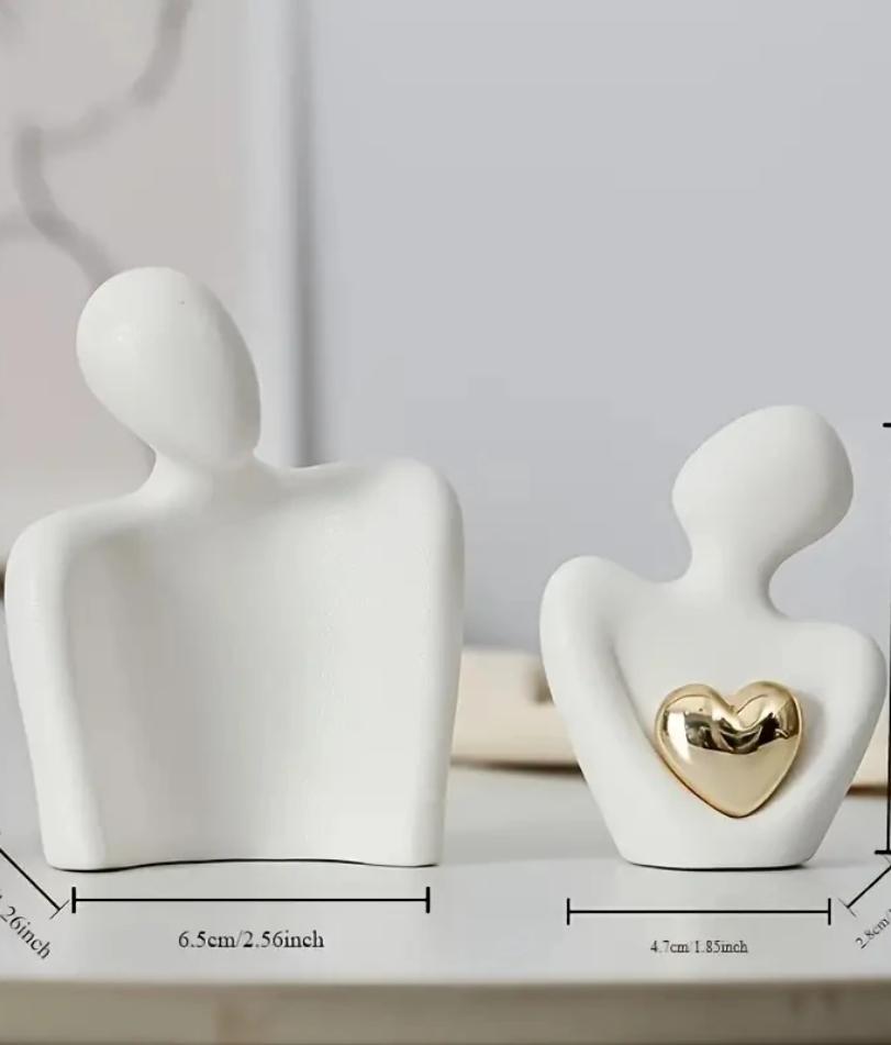 1 Piece Romantic Love Embrace Statue Ornament Pottery Couple Set Bedroom Interior Decoration Valentine's Day Gift