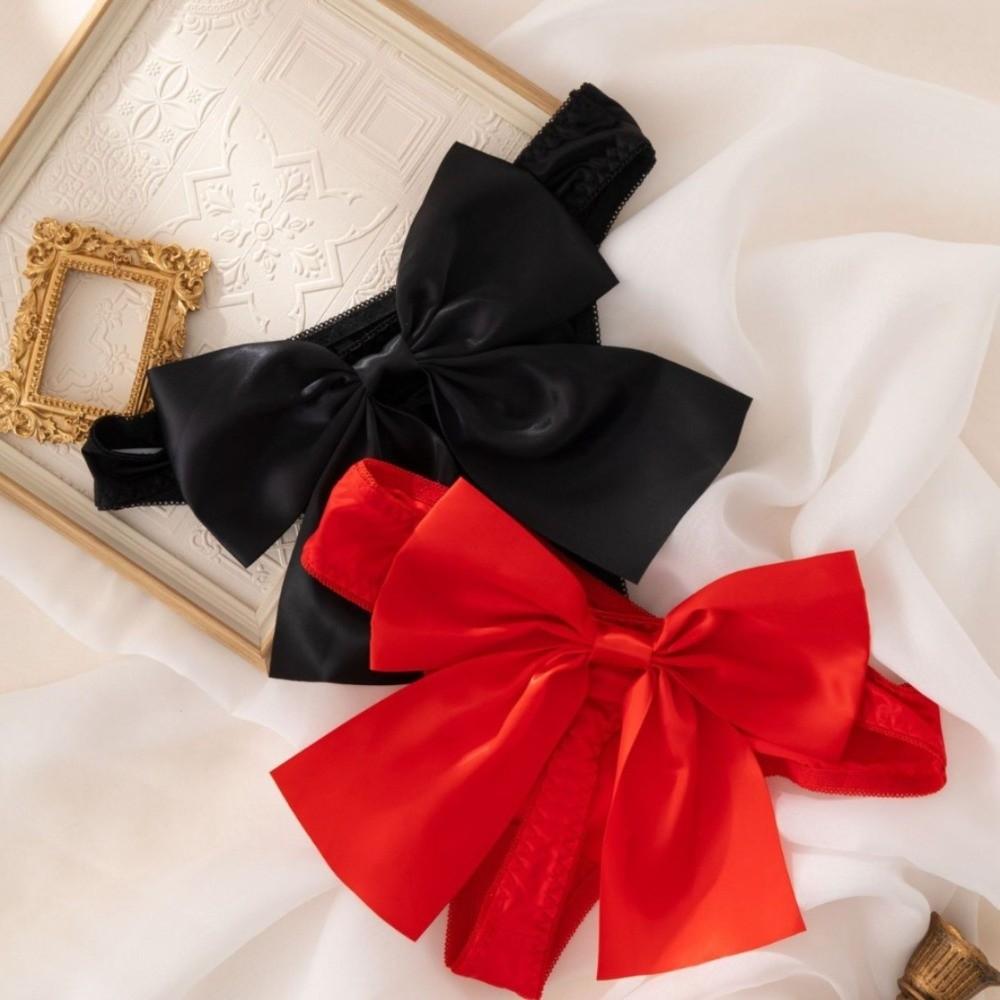 Traceless Bow Ice Silk Panties Underwear Big Bow Underpants Sweet Bowknot Briefs Women  Daily