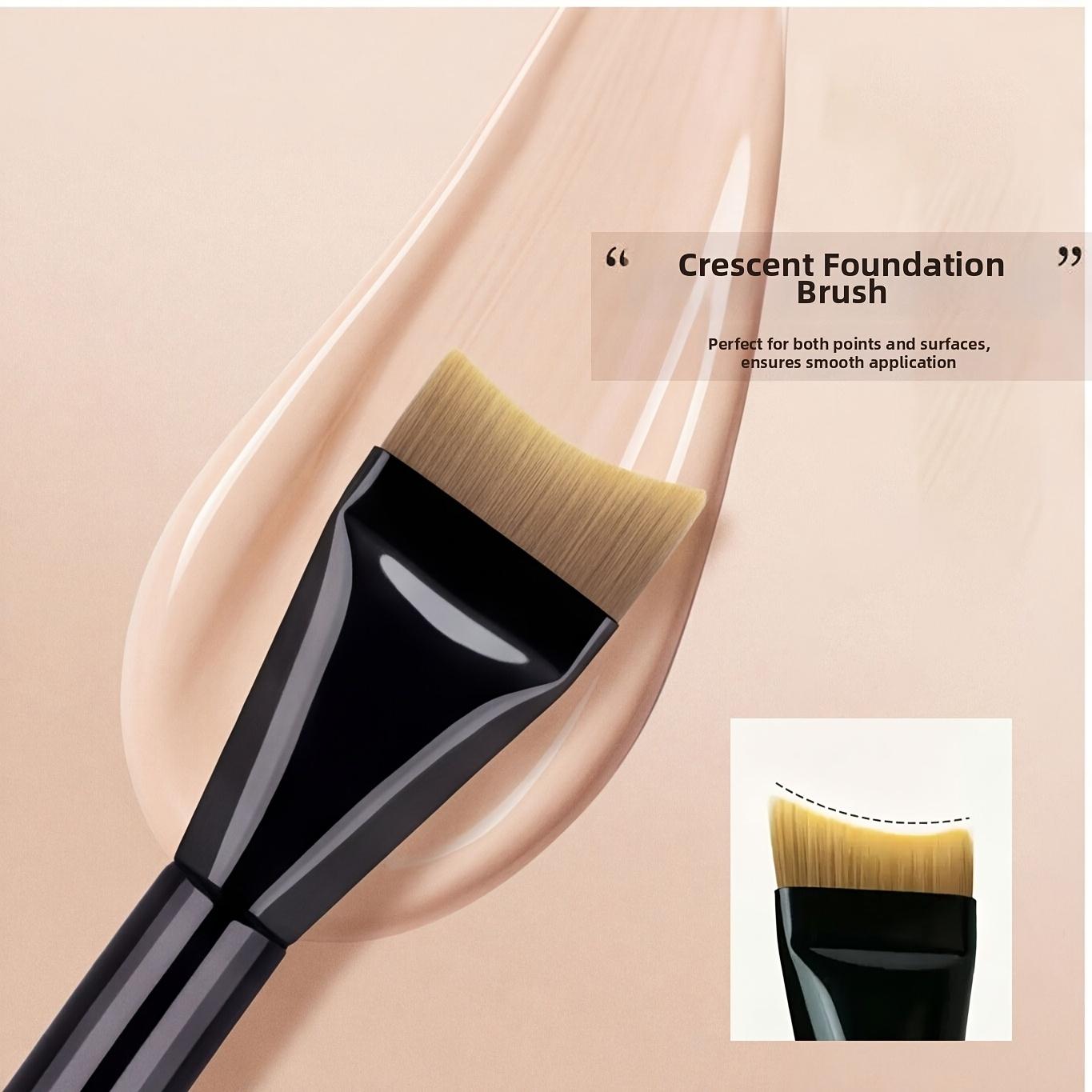Moon‑Crescent One‑Stroke Foundation Brush, Ultra‑Thin Seamless Liquid Foundation Applicator Foundation Brush