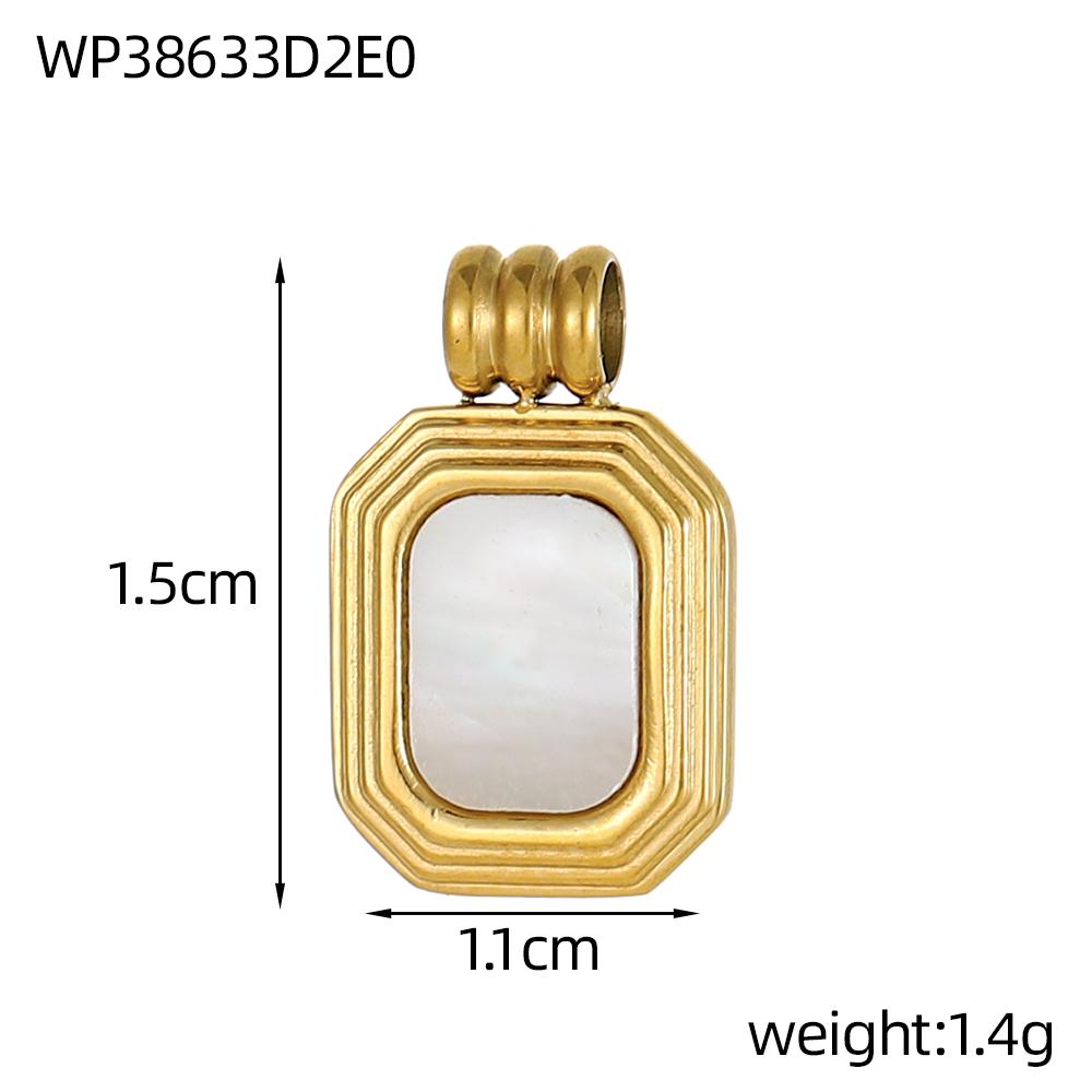CARLIDANA Fashion Jewelry Pendant Stainless Steel Charm Square Round Heart Love White Shell Pendants for Jewelry Making DIY