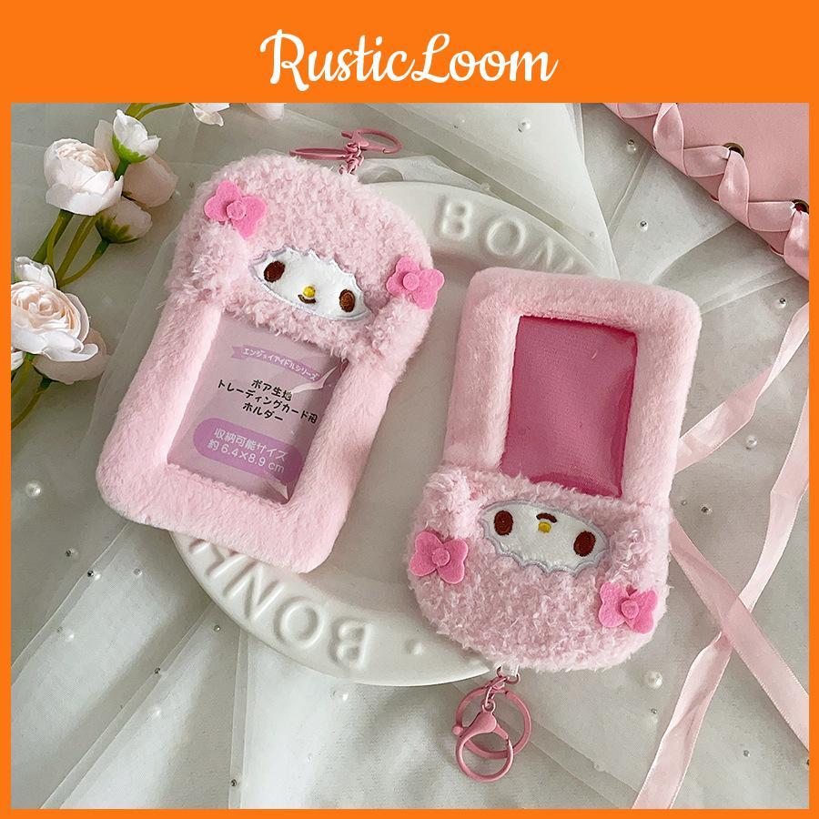 Sheep Soft Plush Card Case With Keychain For Campus Card And Id Organizer