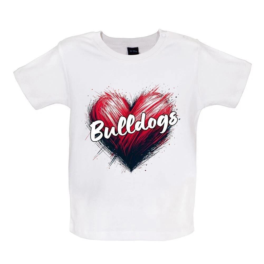 Love Heart Bulldogs - Kids T-Shirt Tees Top - English French American Bull 120
