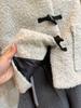 Korean Style Quilted Woolen Hooded Coat with Horn Buttons - Versatile Winter Wear