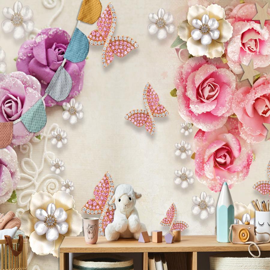 Mural Rose Blossom Floral Wallpaper for Living Room Removable Mural Home Decor  Wall Papers