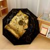 Ancient Mystic Map Printed Umbrella Windproof Folding Umbrella Portable Sun and Rain Umbrella Suitable for Gifting