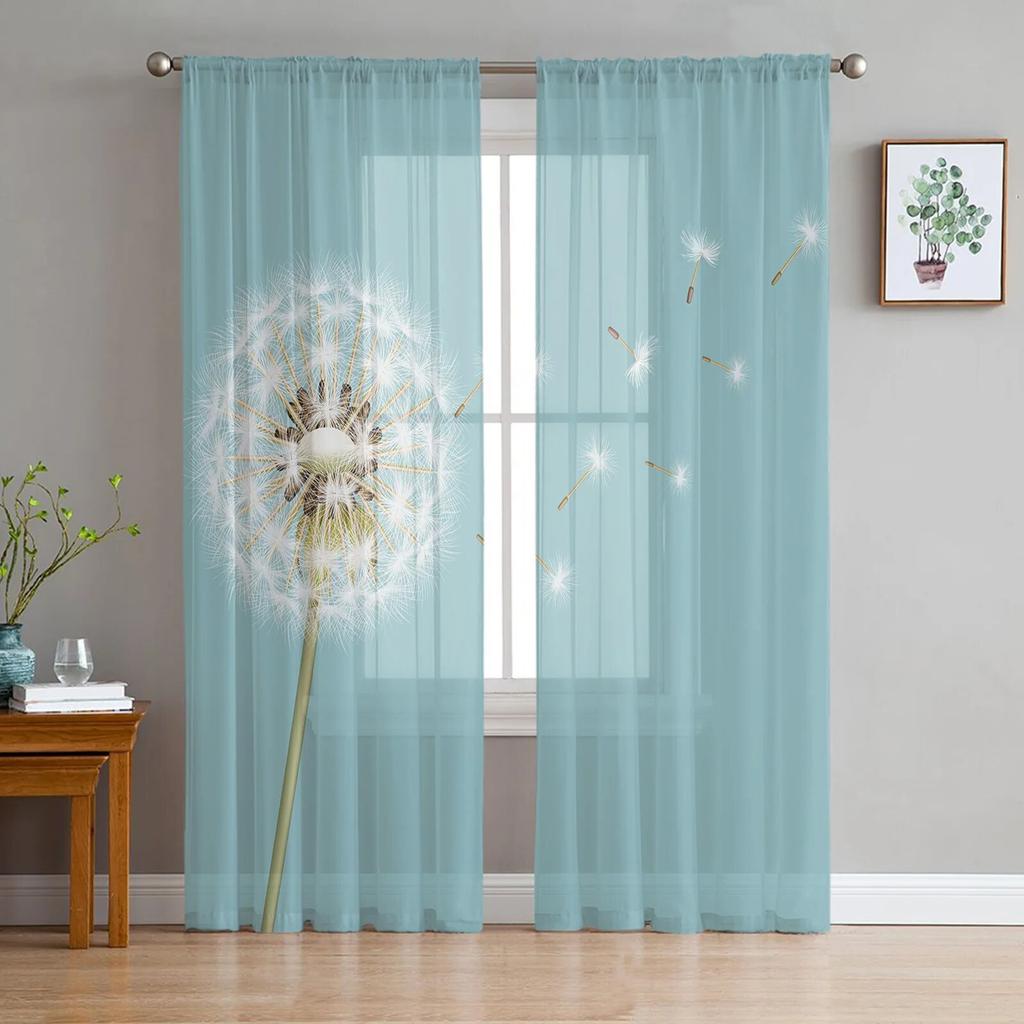 Dandelion Dragonfly Sheer Curtains Window Curtains For Living Room Bedroom Blinds Kids Room Home Decor