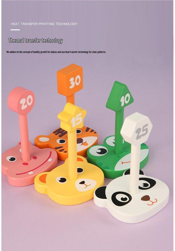 Wooden Ring Toss Game for Kids: Interactive, Sensory, Educational Toy for Kindergarten and Parent-Child Play.