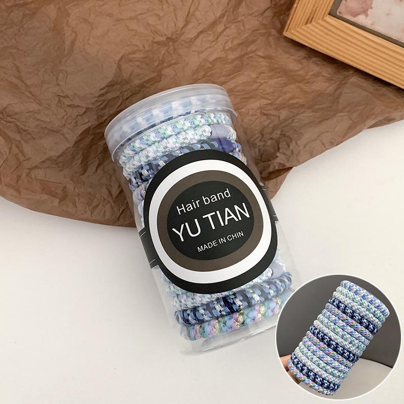15pcs/set Hair Ties Cans Packaging Braided Twisted Elastic Hair Band Durable High Elasticity Rubber Bands Women Hair Accessories