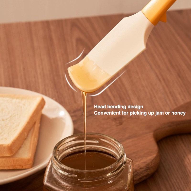 2 Stück gebogener Silikonschaber, Sahneschaber, Kuchenmarmelade, Honigschaber, Backwerkzeug, hochtemperaturbeständig, Küchenbackwerkzeug