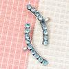 Swiss Blue Quartz Gemstone Women's Unisex Silver Jewelry Climber Earring 2.5''
