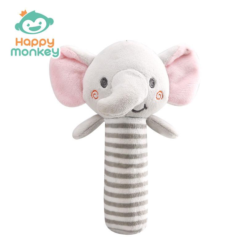 

Baby Dog Rabbit Soft Plush Rattle Toy With Sound For Newborns And Infants Elephant