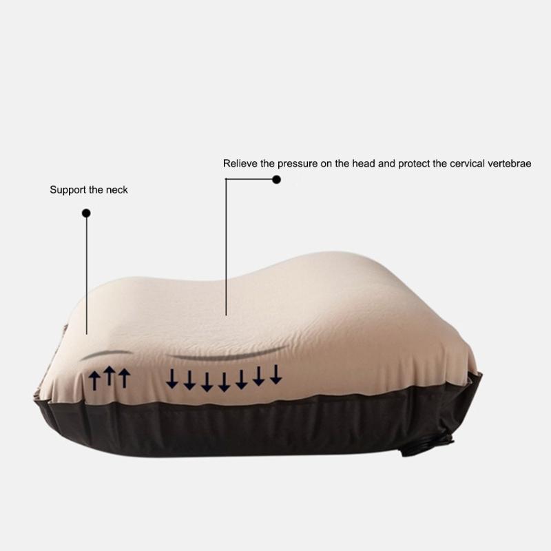 Auto Inflating Travel Pillows 3D High Resiliences Sponges Ergonomic For Camping Hiking Office
