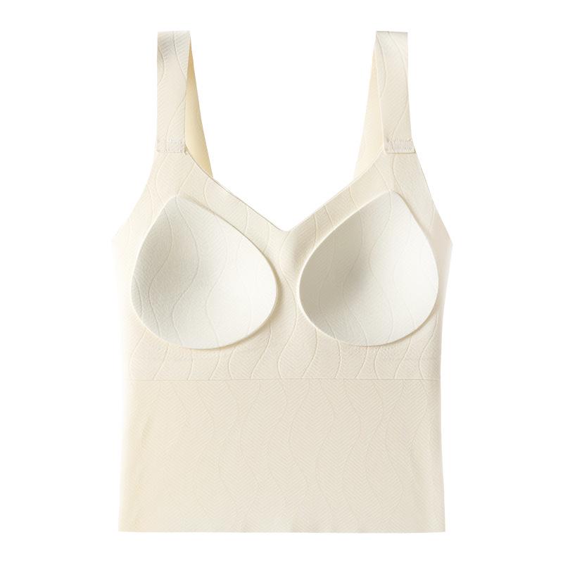 Women's Seamless Padded Long Tank Top with Built-In Bra