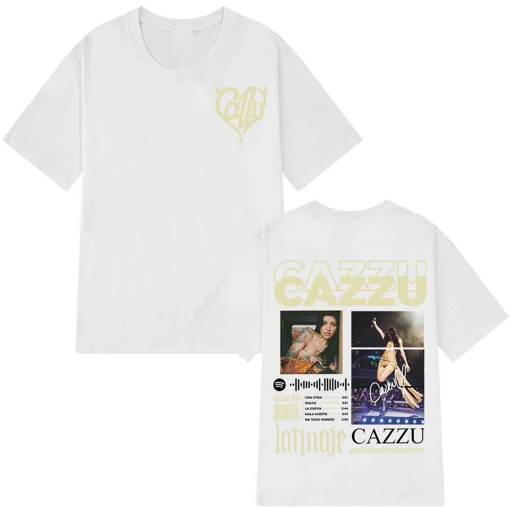 Summer Singer Cazzu New Album Pure Cotton Printed Leisure T-shirt Men Oversized Crewneck Short Sleeve Cozy Aesthetic