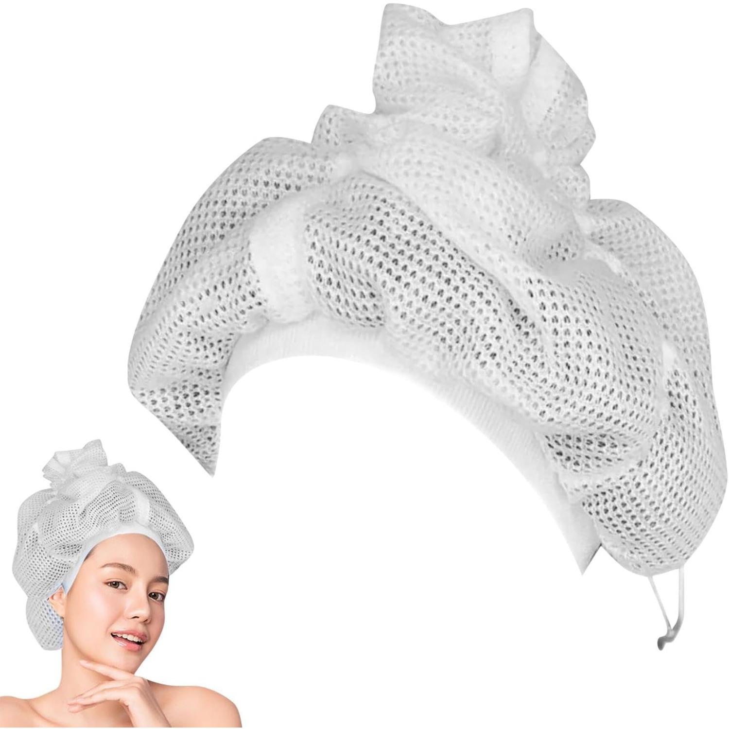 

EMVANV Net Plopping Cap for Drying Curly Hair,Adjustable Net Hair Plopping Bonnet Curly Hair Bonnet Net Plopping Cap for Fast Drying(White)