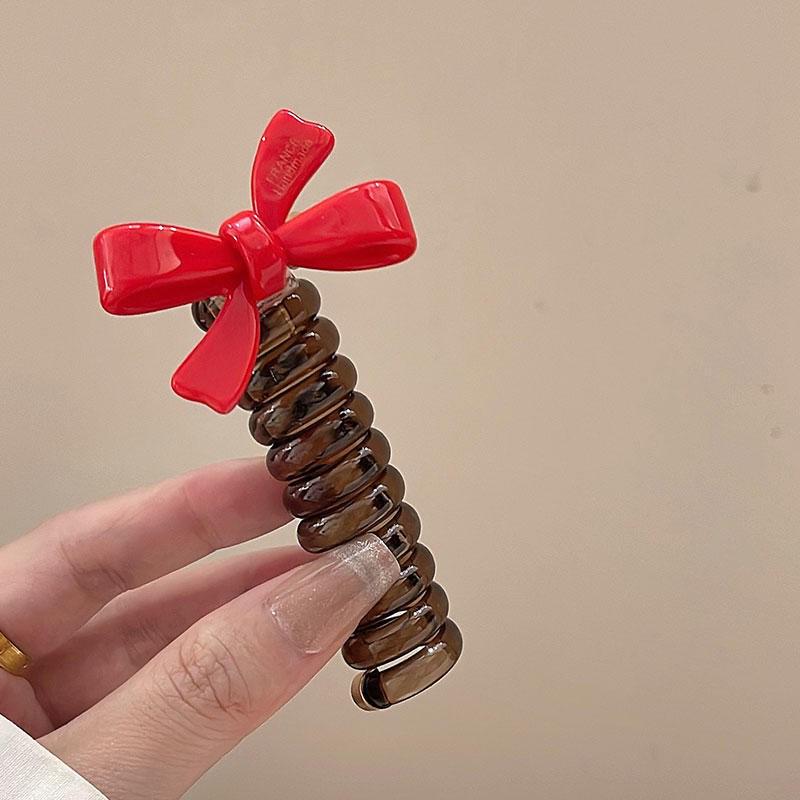 Premium High-Elastic Rose Hair Tie - Thick Braided Telephone Cord Style
