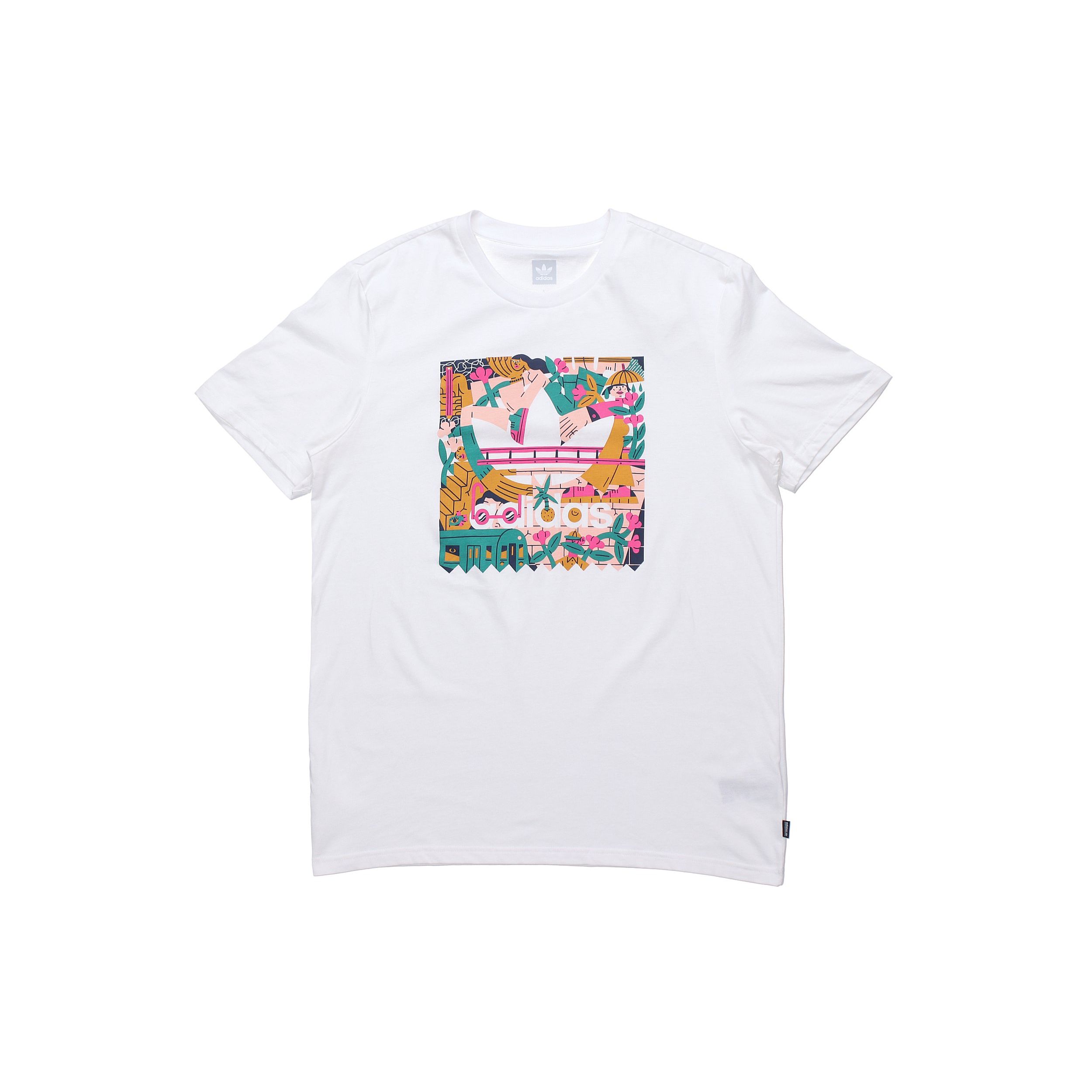 

Adidas Originals Trefoil Casual Comfort Crew Neck T-Shirt Men Tops White DU8362