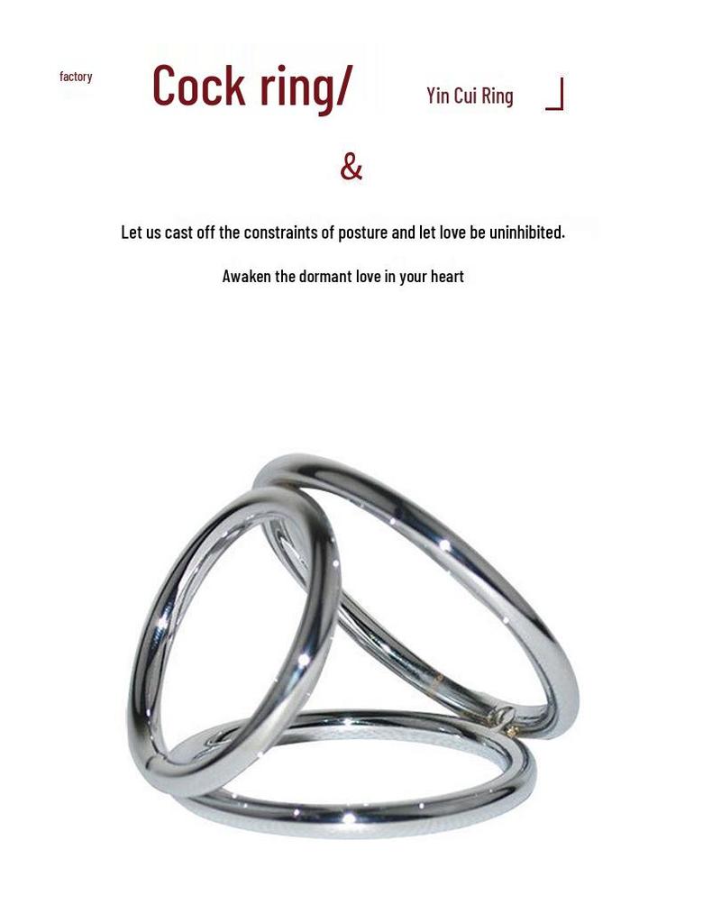 Men's Triple Restraint Metal Cock Ring Set - BDSM Erotic Device