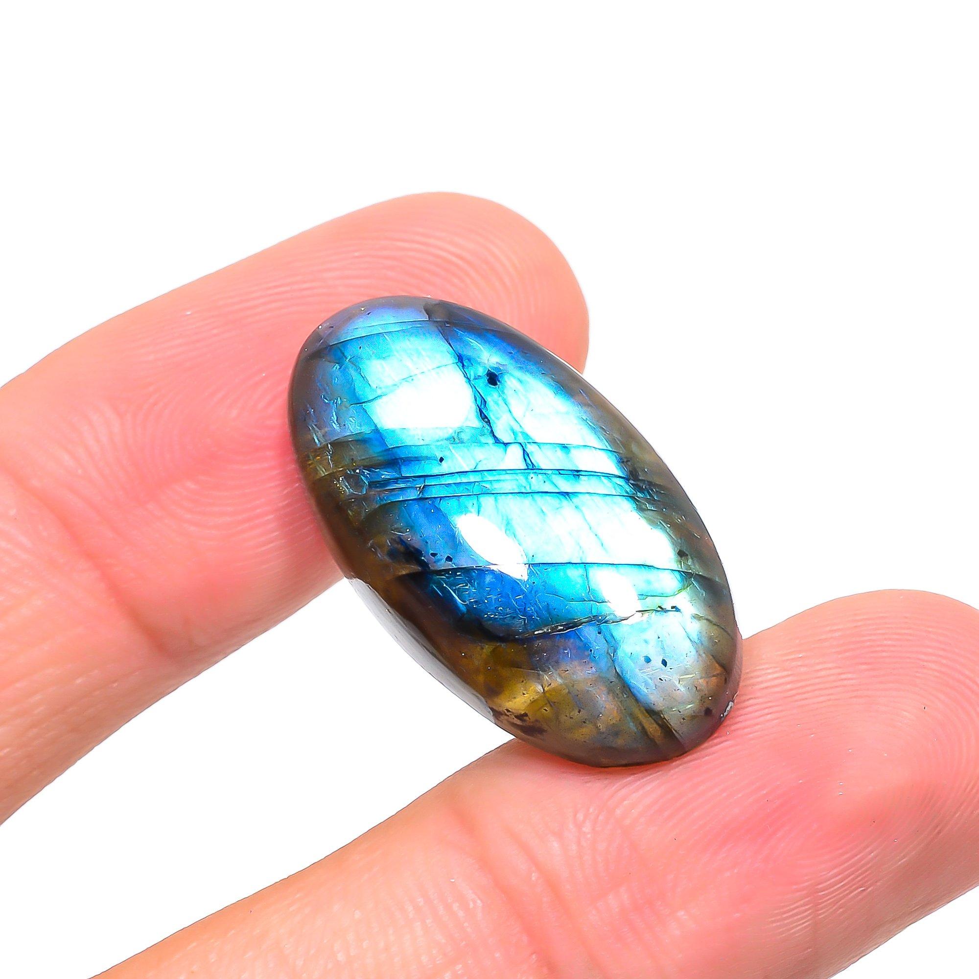 

Natural Labradorite 1.6x3cm Cabochon Fine Loose Gemstone 31.5Cts. p0i02 чёрный