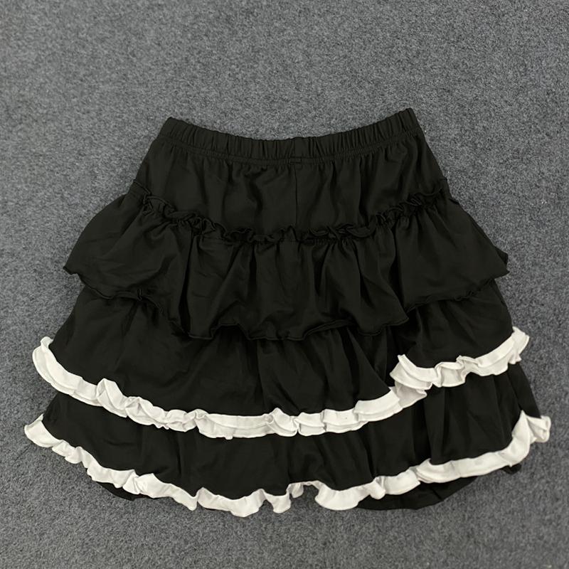 Y2K Gothic high waisted A-line short cute girl lace skirt