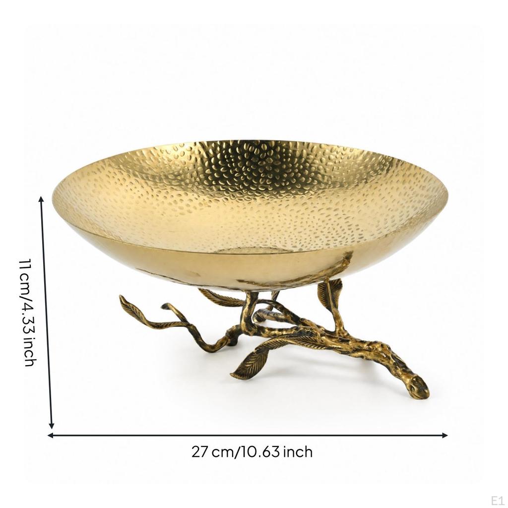 Sculptural Centerpiece Bowl Metal with Stand Reflective for Dining Table, Tabletop, Living Room