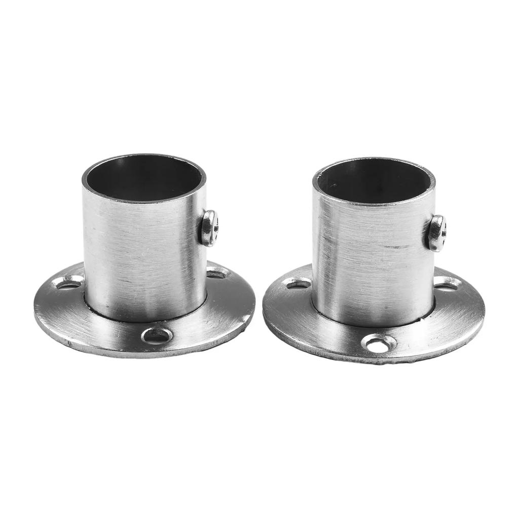 19.5mm Closet Rod Brackets 22.5mm 26mm Closet Clothes Flange High Quality Holder Socket Stainless Steel Bracket