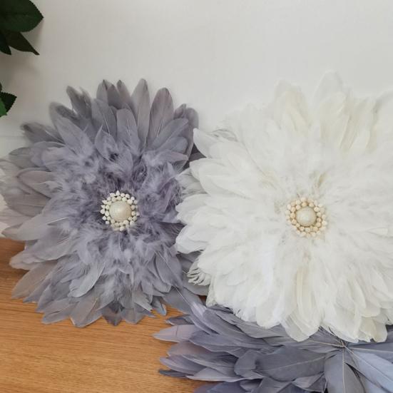 

Настенный декор ручной работы раковина стена анти-капля синтетическое перо белый подвесной декор для дома