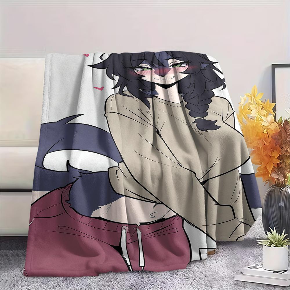 1Pc Cartoon Print Flannel Blanket, High Quality Comfortable for All Seasons, Home Decor, Warmth and Comfort, Perfect for Christmas Birthday Gift