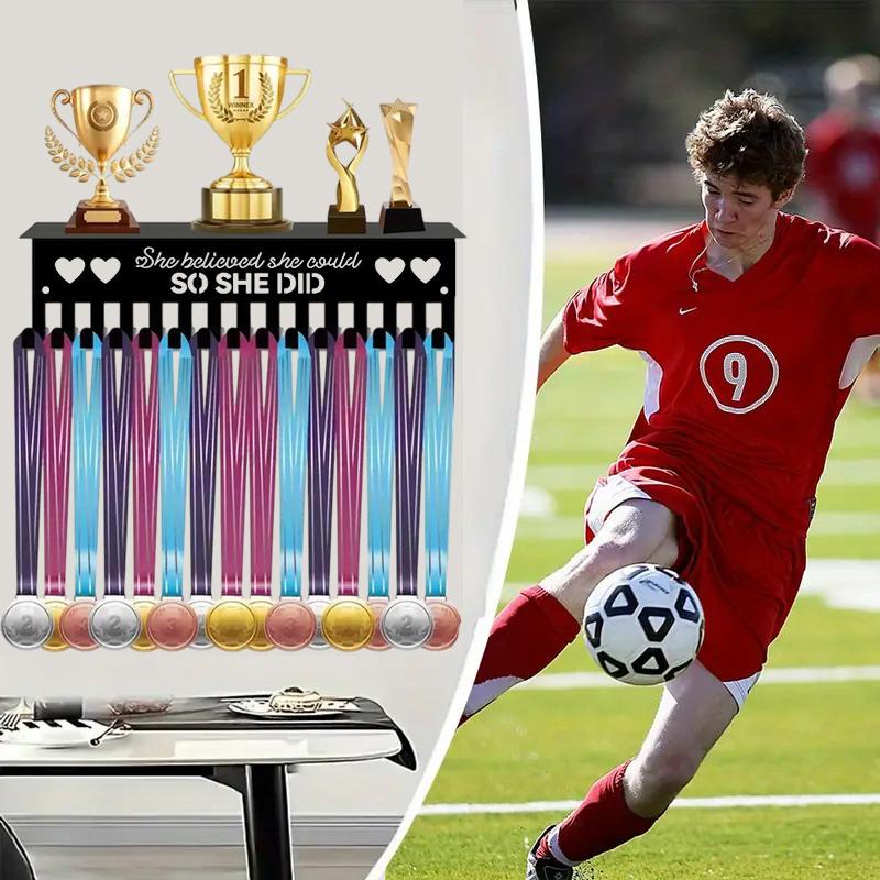 Medal Hook Display Rack Wall-Mounted Awards Storage Holder Key Holder Suitable For Football, Basketball, Sports Enthusiasts