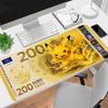 1Pc Pikachu Euro Banknote Gaming Mouse Pad Keyboard Desk Mat Non-slip Rubber Lock Edge Waterproof Computer Mousepad for Office Home Decor S1245