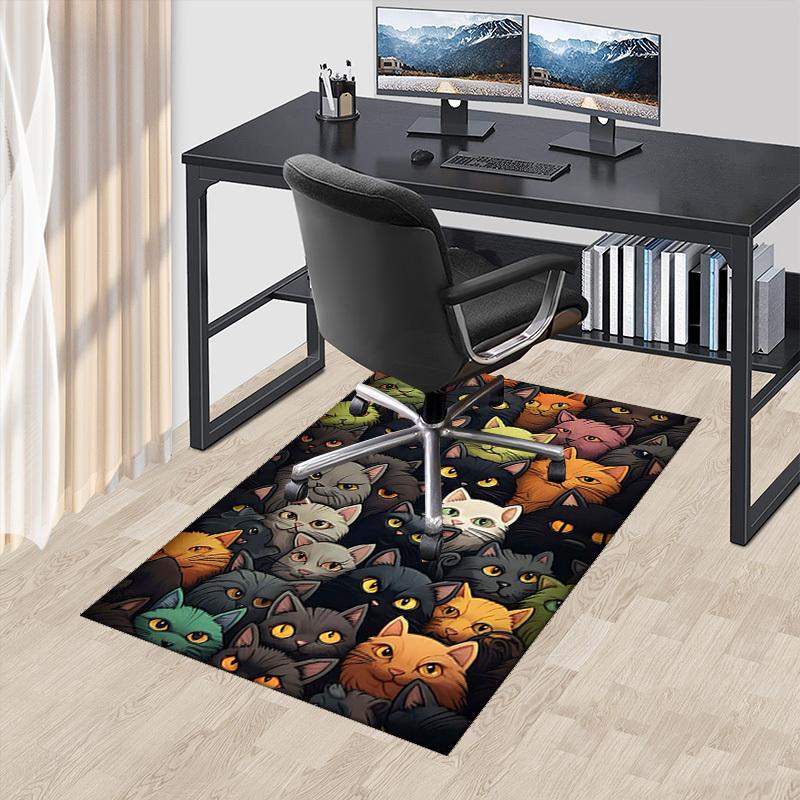 

1pc Colorful Cat Pattern Chair Mat - Festive Gift for Office Chairs, Non-Slip Carpet Suitable for Home Decor, Living Room, Bedroom, Game Room.P090 60cm by 90cm