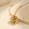 Modeschmuck, Edelstahl-Perlenkette Geometrischer Anhänger Goldene Halskette