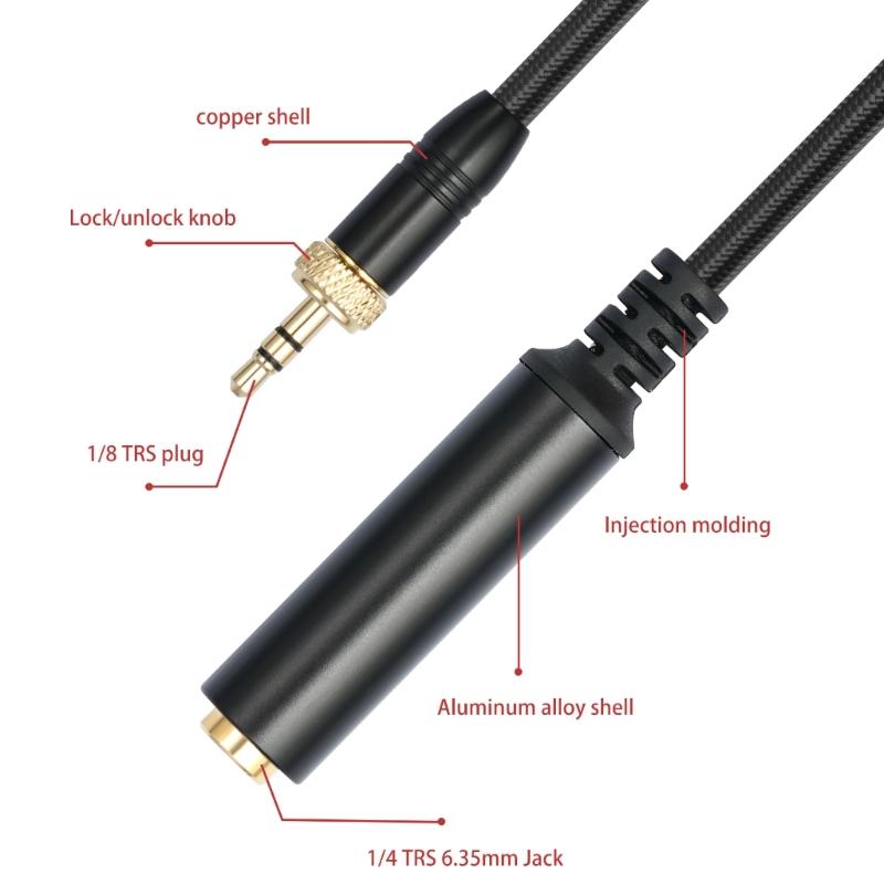 3,5mm auf 6,35mm AUX-Wandlerkabel Stecker auf Buchse Anschlüsse Mikrofonadapter Kabel mit Verriegelung 30cm Länge