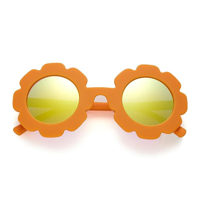 New Sun Flower Round Cute Kids Sunglasses Uv400 For Boy Girls Toddler Lovely Baby Sun Glasses Children