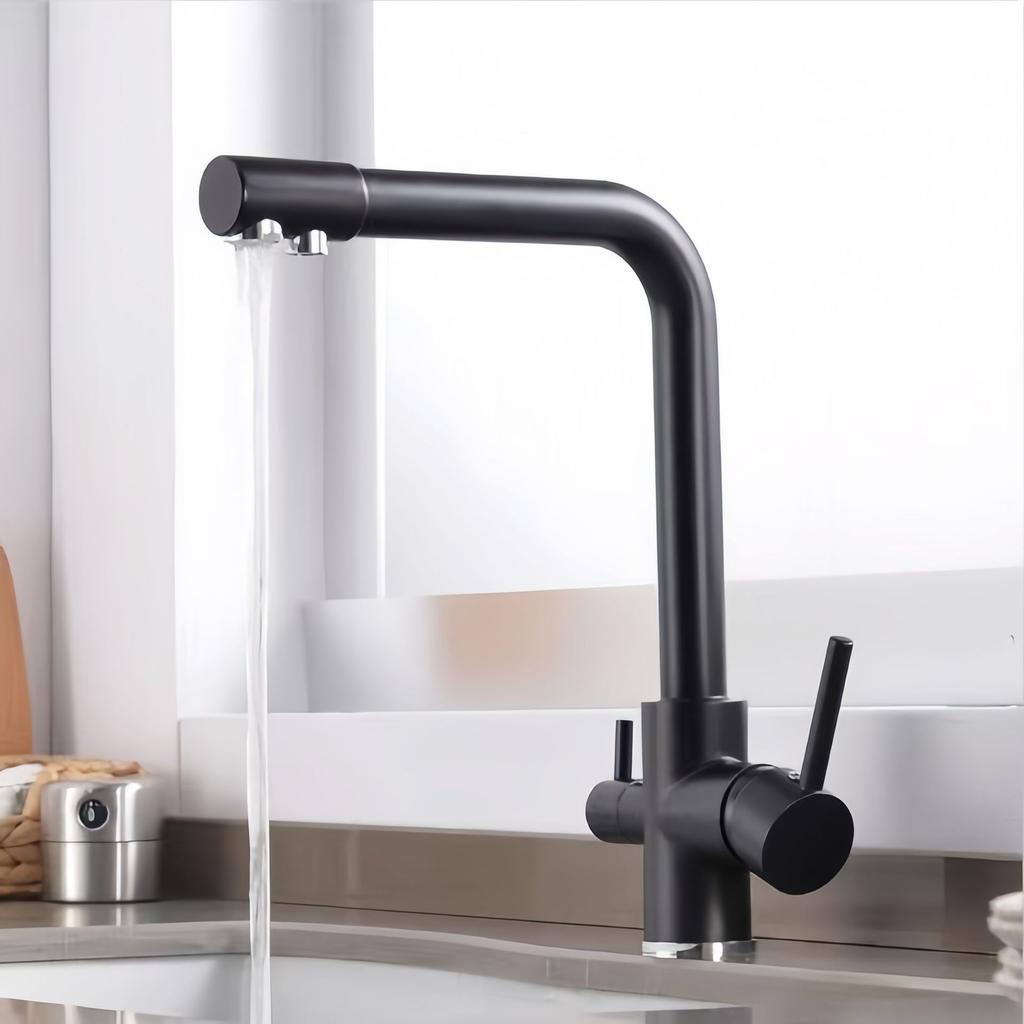 Triple-Action Water Purifier Faucet Modern Minimalist Single Handle Rotating Copper Alloy Multifunctional Kitchen Faucet