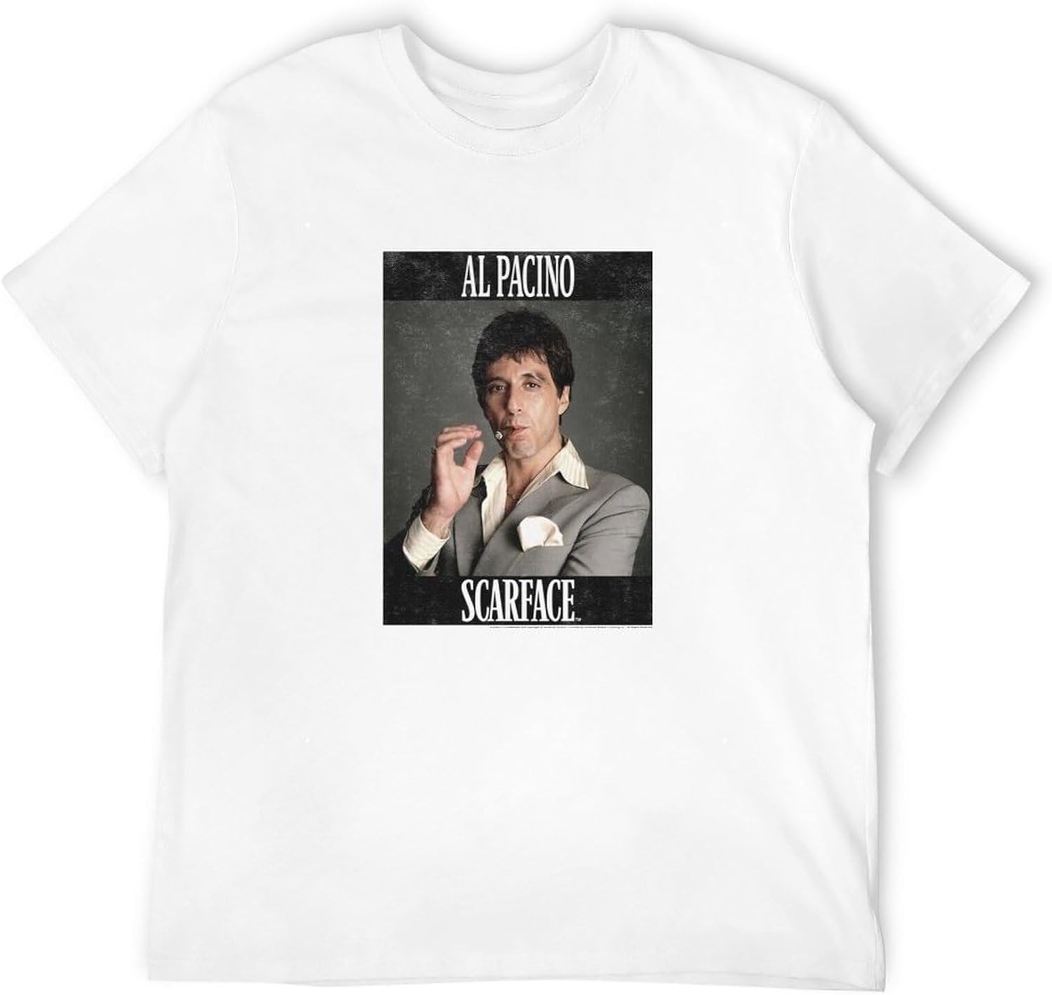 Men s White Mafia Movie Scarface Al Pacino Framed Photo Face White M белый