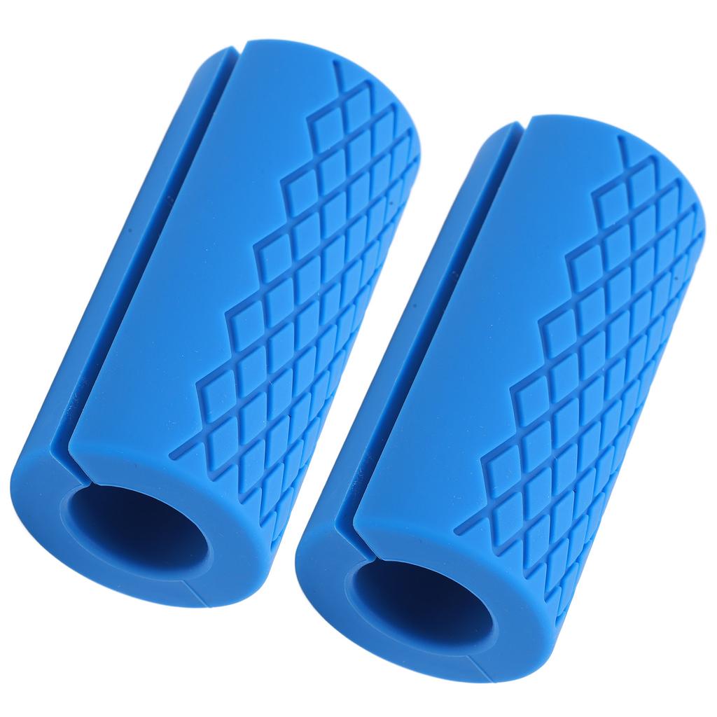 1 Pair Thick Barbell Grips Thick Anti Slip Gym Weight Bar Grips for Weightlifting Fitness Exercise for Muscle Builder Blue