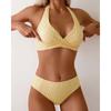 Bikini Striped Single Neck Top Swimsuit New European and American Lace-up Sexy Bikini Swimsuit Women's