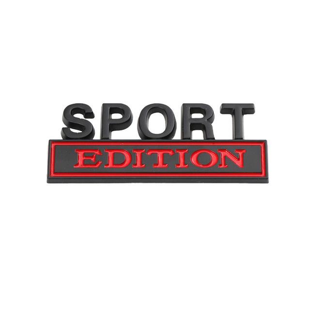 1Pc 3D Metal Sport Edition Logo Car Front Grille Badge Side Fender Rear Trunk Emblem Sticker Decal