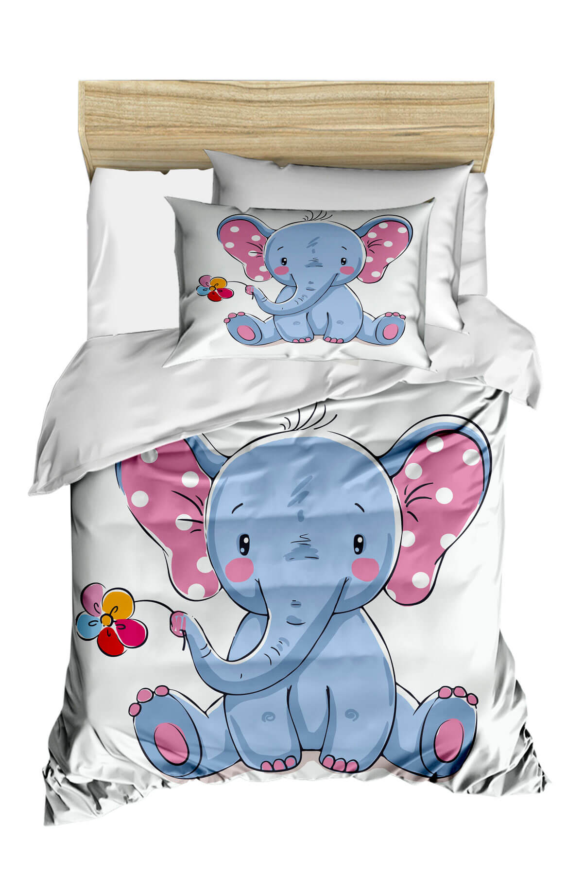 

Digital Printed 3D Cotton Newborn Baby Bedding Set Cute Elephant
