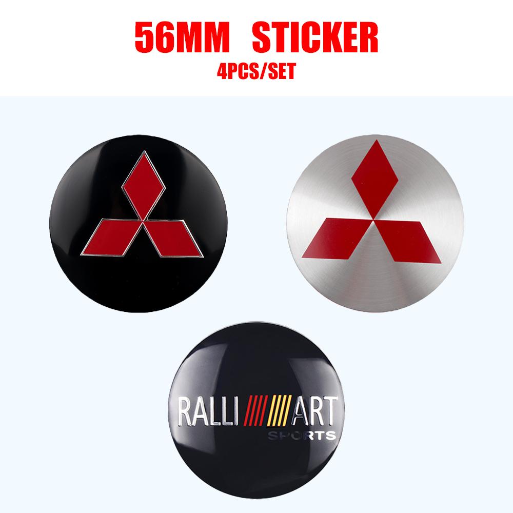 4Pcs 56mm Car Wheel Center Cover Sticker Hub Cap For Mitsubishi Ralliart Outlander Lancera Asx Pajero L200 Colt Galant Eclipse
