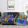 Graffiti Art Hip Hop Style Flannel Blanket Teen Adult Chic Fun Blanket Lunch Break Blanket