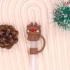Christmas New Year Theme Cute Straw Dust Cap Dust Plug Detachable Doll Cute Straw Dust Cover Glass Stainless Steel Straw Cover