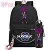 2Pcs/set Anime Cute Kpop Printed Backpack with 750Ml Water Bottler for Teenager Girl Boy Bookbag Kid Gift Large Capacity Travel Bag Rucksak