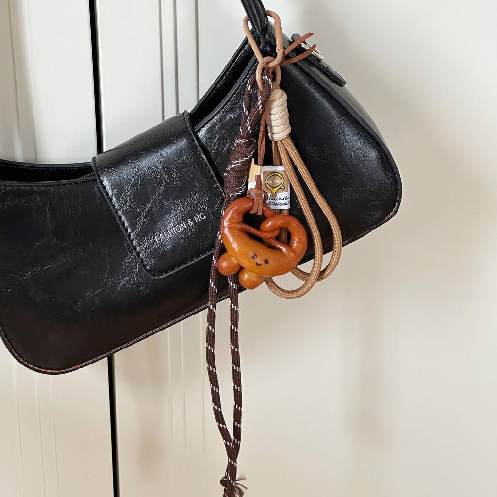 Pingentes para Bolsa Chaveiro Marrom Fofo Pão Alcalino Estilo Coreano Pingente Chaveiro Chocolate Corda de Escalada Montanha Decorativo