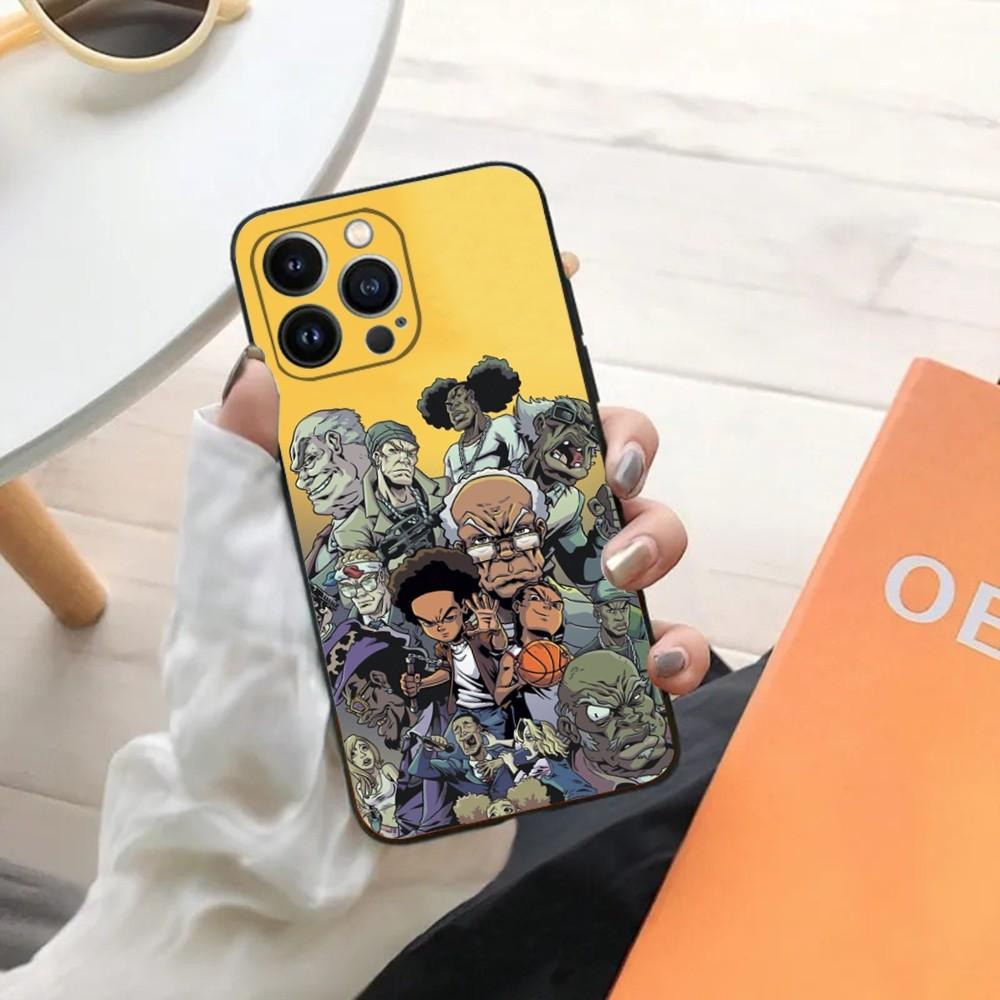Cartoon The B-Boondocks Phone Case For iPhone 15,14,13,12,11,Plus,Pro Max,XS,X,XR,SE,Mini,8,7 Soft Silicone Black Cover