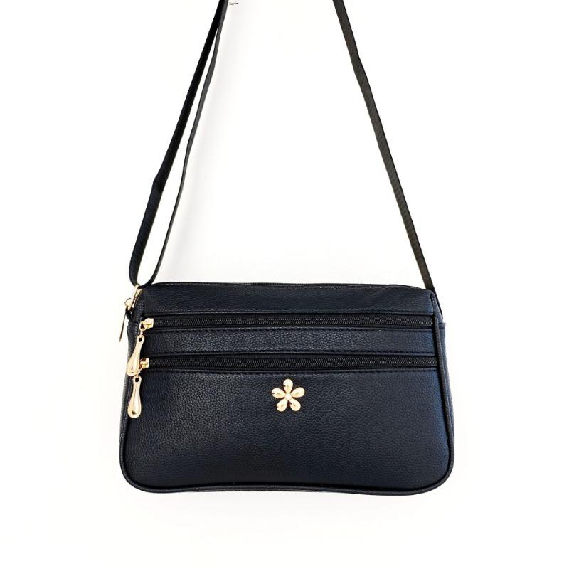 Big Bag Summer New Solid Color Soft Leather Medium and Old Mother Bag Large Capacity Oblique Span Shoulder Women's Bag